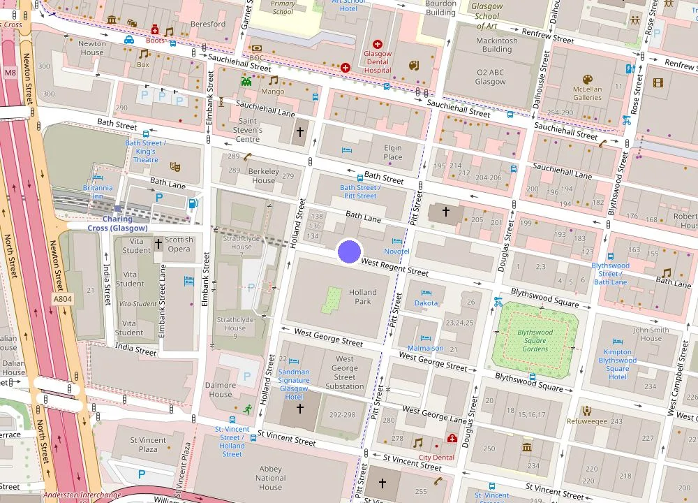 Map: ibis Glasgow City Centre – Sauchiehall St